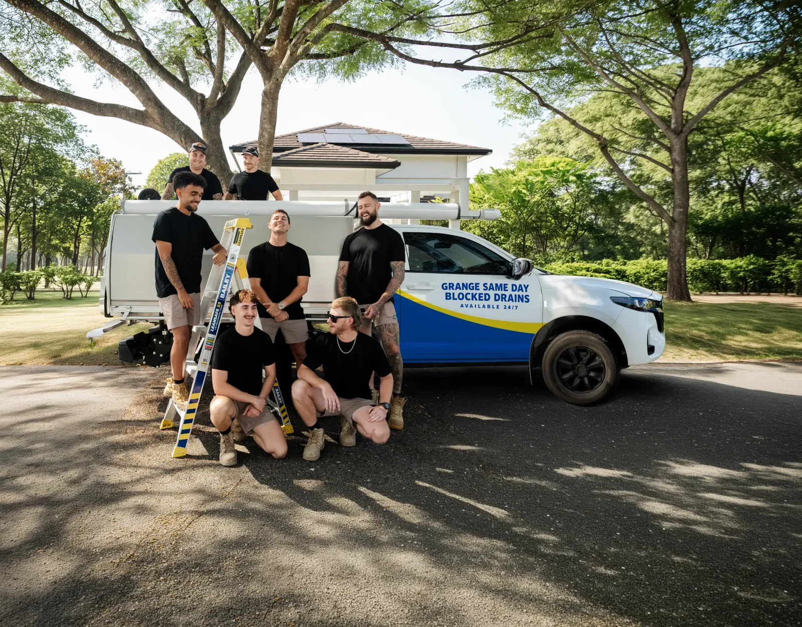 Grange Same Day Blocked Drains team and ute